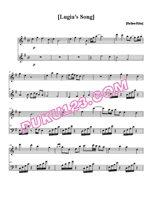 天天钢琴网-免费下载pokemon-lugias-song-piano-solo