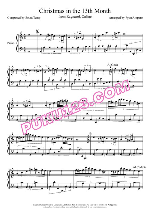 天天钢琴网-免费下载Ragnarok Online - Christmas in the 13th Month (Theme of Niflheim)