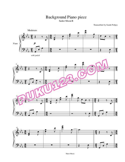 天天钢琴网-免费下载Sailor Moon - Background Piano