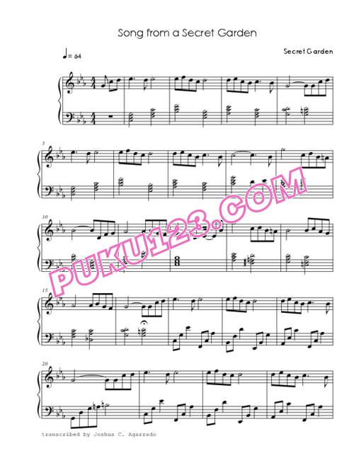 secret-garden-song-from-a-secret-garden钢琴谱第1页