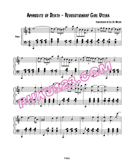 shoujo-kakumei-utena-aphrodite-of-death钢琴谱第1页