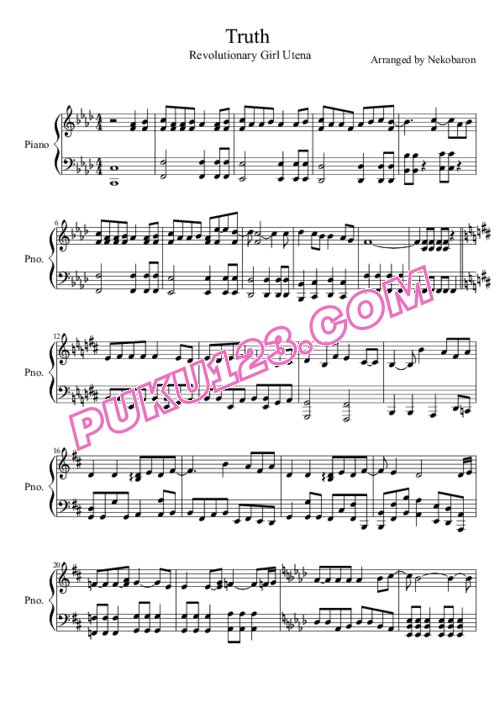 shoujo-kakumei-utena-truth钢琴谱第1页