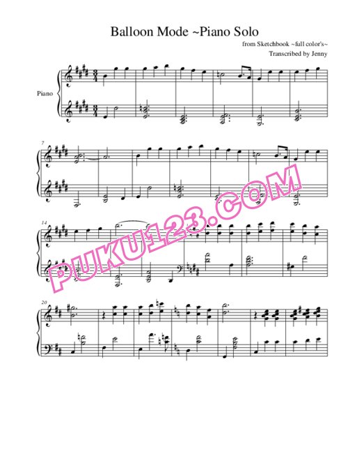 Sketchbook ~full color's~ - Balloon Mode~ Piano Solo钢琴谱第1页