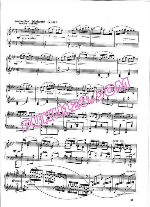 天天钢琴网-免费下载陈培勋-粤曲“双飞蝴蝶” Variation on a Guangdong Folk Melody“Butterlies Fly in Pair”
