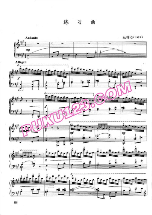 天天钢琴网-免费下载杜鸣心 - 《练习曲》