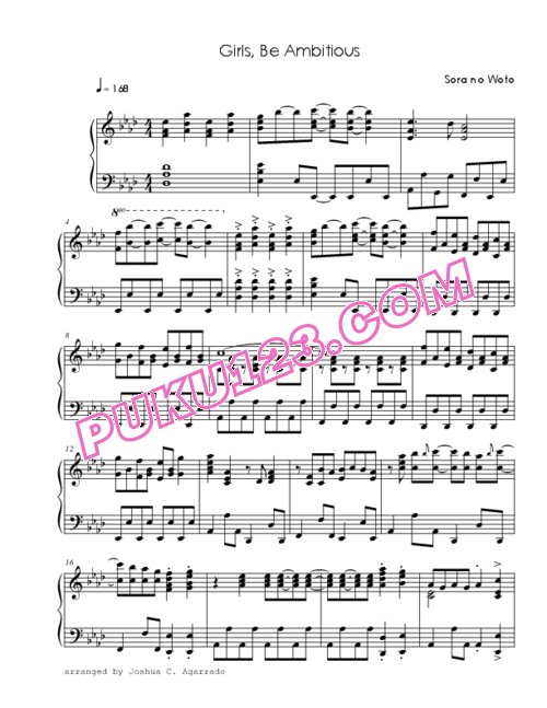 so-ra-no-wo-to-girls-be-ambitious钢琴谱第1页