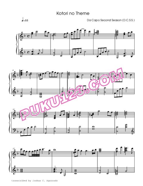 天天钢琴网-免费下载da-capo-second-season-kotori-no-theme