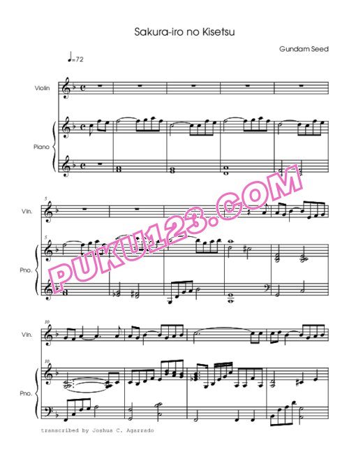 天天钢琴网-免费下载gundam-seed-sakura-iro-no-kisetsu