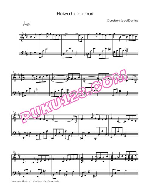天天钢琴网-免费下载gundam-seed-destiny-heiwa-he-no-inori