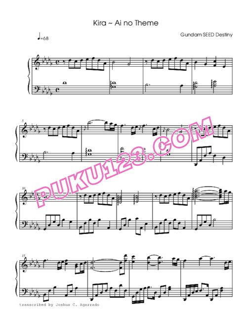 天天钢琴网-免费下载gundam-seed-destiny-kira-ai-no-theme
