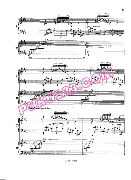 天天钢琴网-免费下载Addinsell - Grainger - Warsaw Concerto - 2 Pianos葛莱哲改编双钢琴版