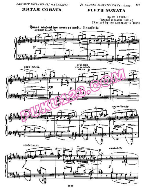 天天钢琴网-免费下载Alexandrov - Piano Sonata No[1].5 in g-sharp Minor Op.22