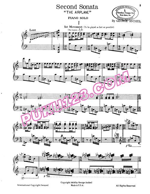 天天钢琴网-免费下载Antheil - Piano Sonata No[1].2 -The Airplane-