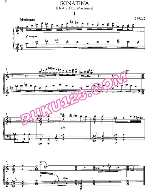 天天钢琴网-免费下载Antheil - Sonatina (Death of the Machines)