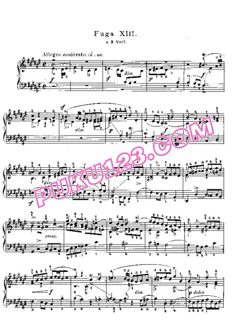 天天钢琴网-免费下载Prelude & Fugue_13