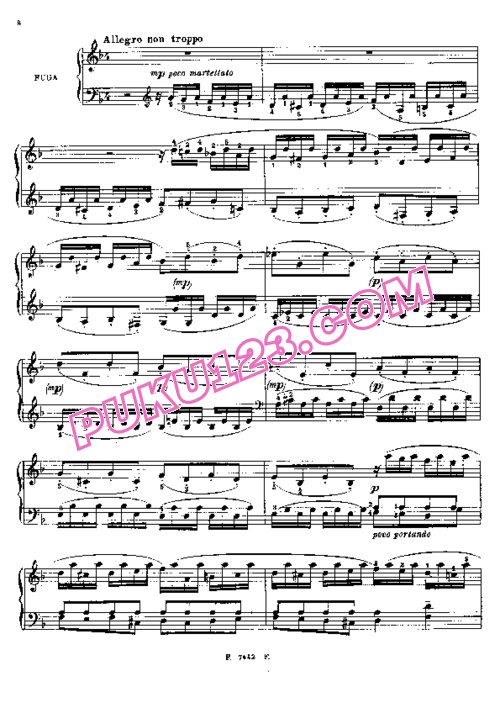 天天钢琴网-免费下载Bach - Cortot - Toccata and Fugue in d Minor BWV 565 柯尔托改编钢琴独奏版