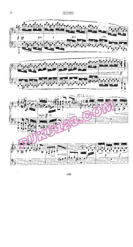 天天钢琴网-免费下载Bach - Reger - Toccata and Fugue in d Minor BWV 565 - 4 Hands 雷格改编钢琴四手联弹版
