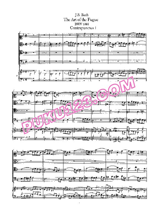 天天钢琴网-免费下载Bach - The Art of the Fugue - 1