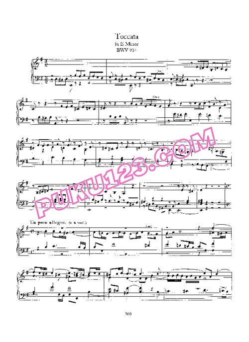 天天钢琴网-免费下载Toccata No 5 in e, BWV 914