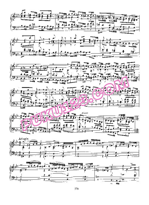 天天钢琴网-免费下载Toccata No 6 in g, BWV 915