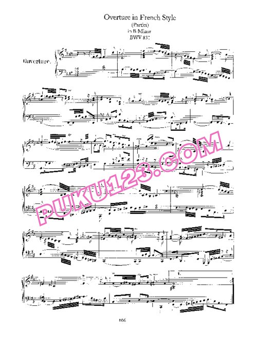 天天钢琴网-免费下载Bach - Overture in French Style BWV 831