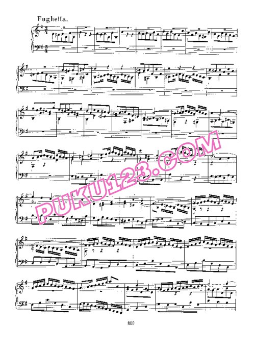 天天钢琴网-免费下载Prelude and Fughetta in e, BWV 900
