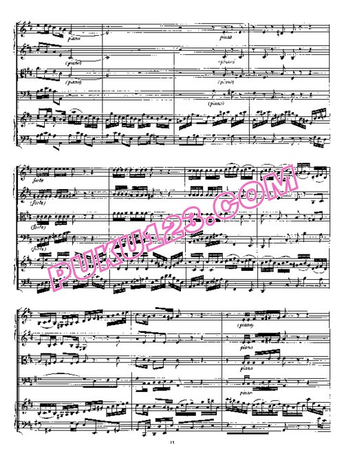 天天钢琴网-免费下载Bach - Harpsichord Concerto in D Major BWV 1054 总谱