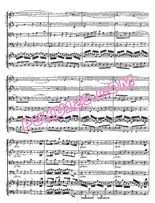 天天钢琴网-免费下载Bach - Harpsichord Concerto in D Major BWV 1054 总谱