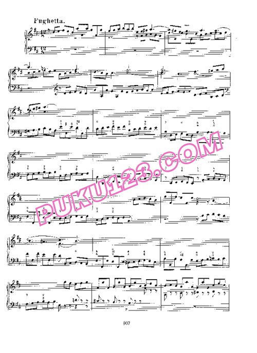 天天钢琴网-免费下载Bach - Fantasia and Fughetta in D Major BWV 908