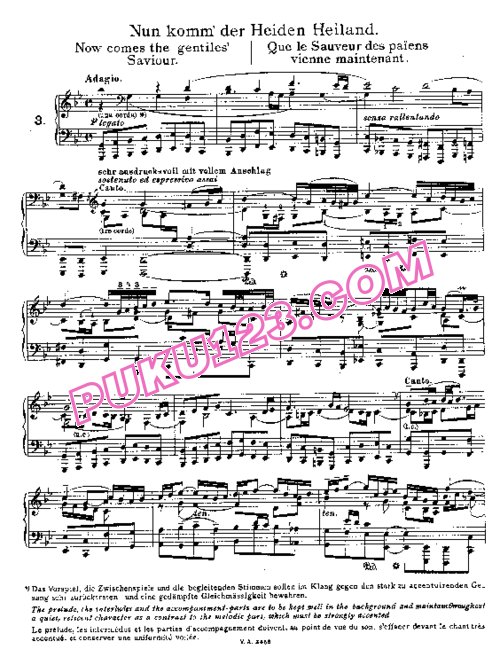 天天钢琴网-免费下载Bach - Busoni - Chorale Preludes, Nun komm, der Heiden Heiland BWV 659 布索尼改编钢琴独奏版
