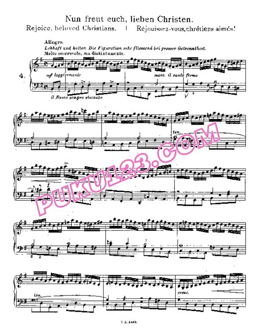 天天钢琴网-免费下载Bach - Busoni - Chorale Preludes in G Major, Nun freut Euch, lieben Christen BWV 734 布索尼改编钢琴独奏版