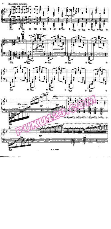 天天钢琴网-免费下载Bach - Stradal - Concerto for Organ BWV 596 after Vivaldi s Concerto Op.3-11钢琴独奏版