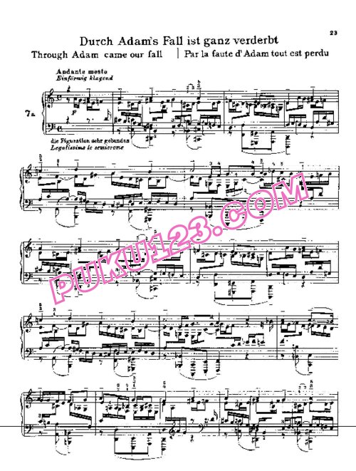 天天钢琴网-免费下载Bach - Busoni - Durch Adam s Fall ist Ganz Verderbt BWV 637,705 布索尼改编钢琴独奏版