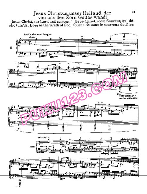 天天钢琴网-免费下载Bach - Busoni - Jesus Christus, unser Heiland BWV 665 布索尼改编钢琴独奏版