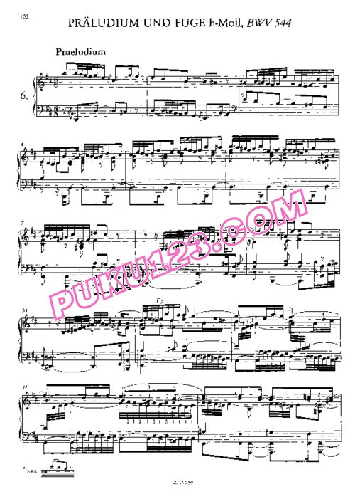 天天钢琴网-免费下载Bach - Liszt - Prelude and Fugue in b Minor BWV 544 李斯特改编钢琴独奏版