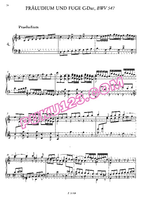 天天钢琴网-免费下载Bach - Liszt - Prelude and Fugue in C Major BWV 547 李斯特改编钢琴独奏版