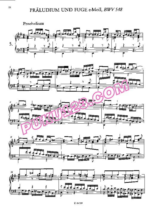 天天钢琴网-免费下载Bach - Liszt - Prelude and Fugue in e Minor BWV 548 李斯特改编钢琴独奏版