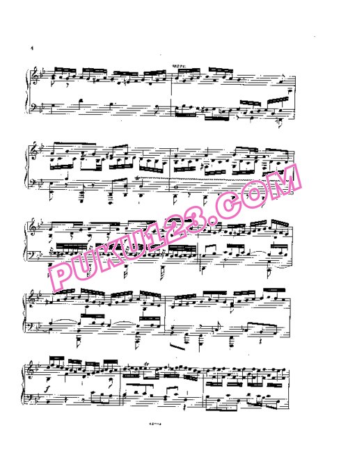 天天钢琴网-免费下载Bach - Borwick - Fugue in g Minor BWV 578 Borwick 改编钢琴独奏版