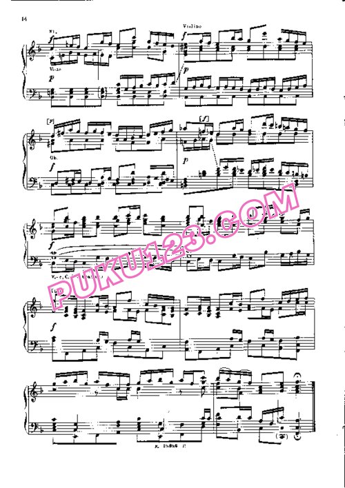 天天钢琴网-免费下载Bach - Brandenburg Concerto No.2 in F Major BWV.1047 - Solo Piano钢琴独奏版