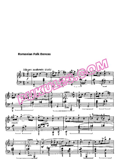 天天钢琴网-免费下载Bartok - Six Romanian Folkdances SZ 56