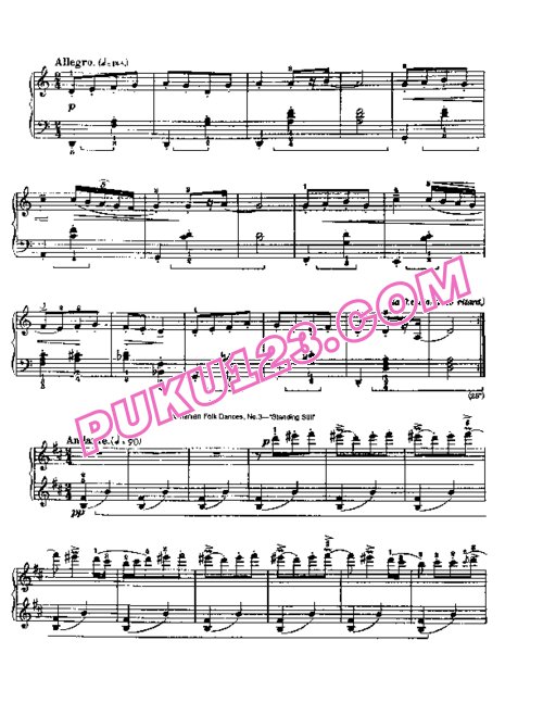 天天钢琴网-免费下载Bartok - Six Romanian Folkdances SZ 56