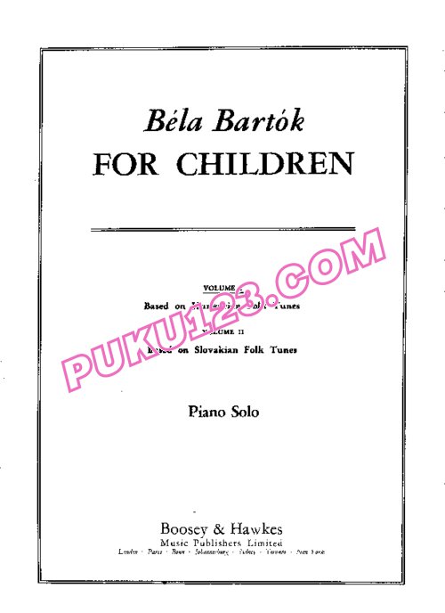 天天钢琴网-免费下载Bartok - For Children Volume I Based on Hungarian Folk Tunes