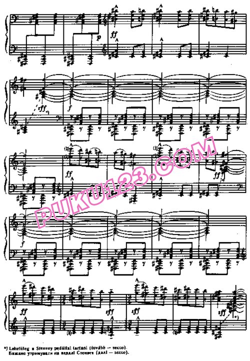 天天钢琴网-免费下载Bartok - Allegro Barbaro (1911)