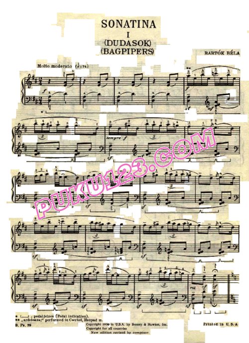天天钢琴网-免费下载Bartok[1].-.Sonatina (1915)