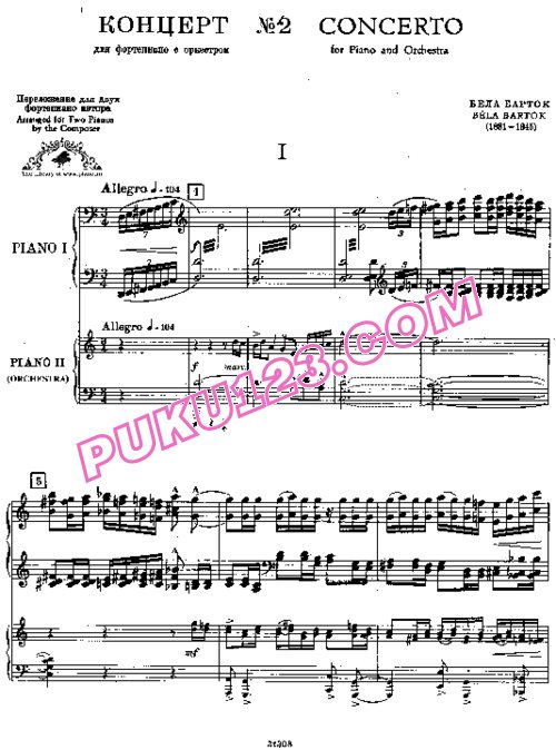 天天钢琴网-免费下载Bartok[1].-.Piano-Concerto-No.2.-.(Arr.-for-two-pianos)双钢琴版