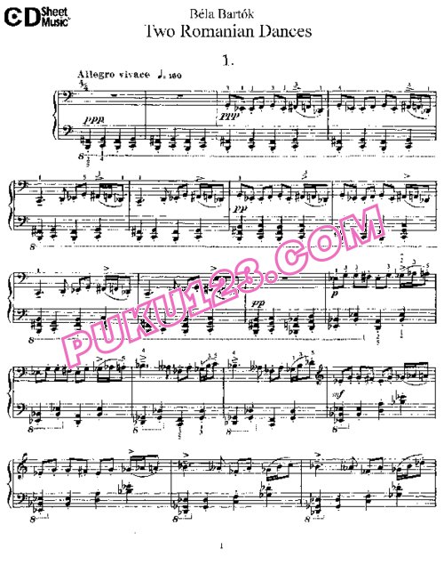天天钢琴网-免费下载Bartok - Two Romanian Dances Op[1].8a