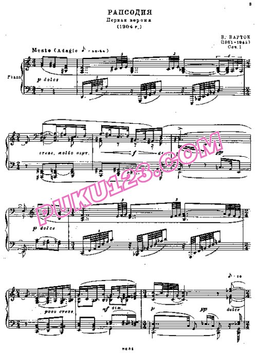 天天钢琴网-免费下载Bartok[1].-.op.1.-.Rhapsody-(1904)钢琴独奏版