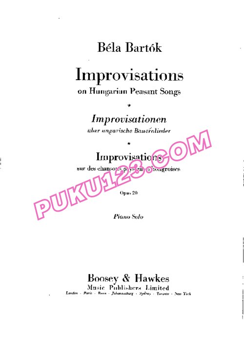 天天钢琴网-免费下载Bartok - Improvisations On Hungarian Peasant Songs Op[1].20