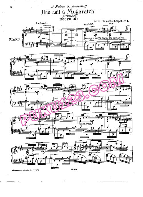天天钢琴网-免费下载Blumenfeld - Two Nocturnes Op.6