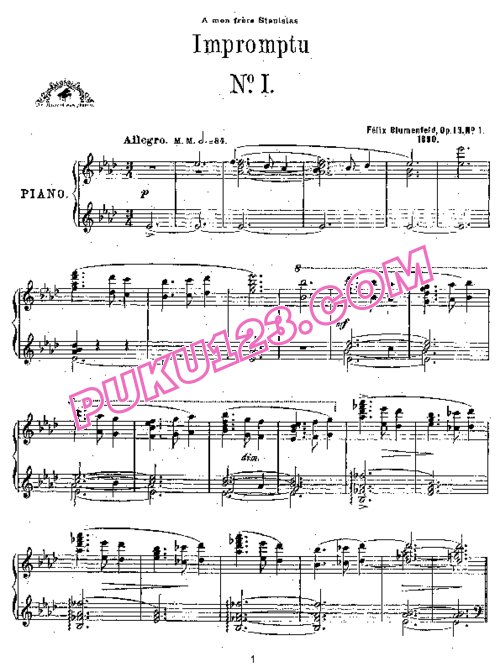 天天钢琴网-免费下载Blumenfeld - 2 Impromptus Op.13